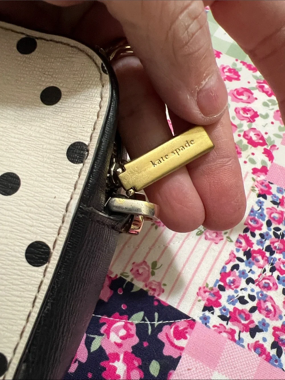 EUC  Kate Spade/ Disney White Polka Dot Crossbody with Black Ears & Red Bow